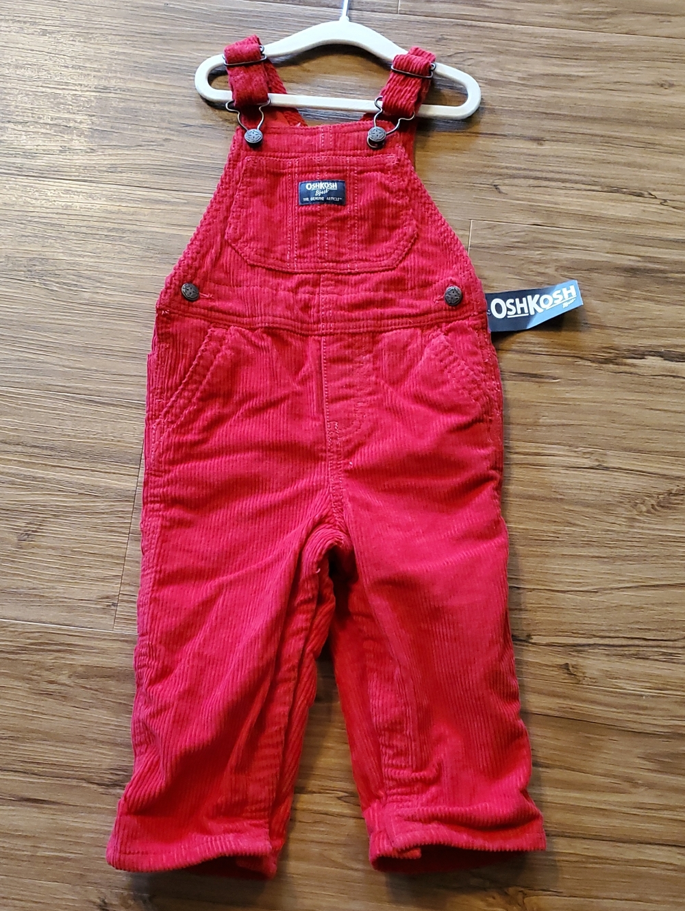 OshKosh B'gosh Bright Red Corduroy Kids Overalls